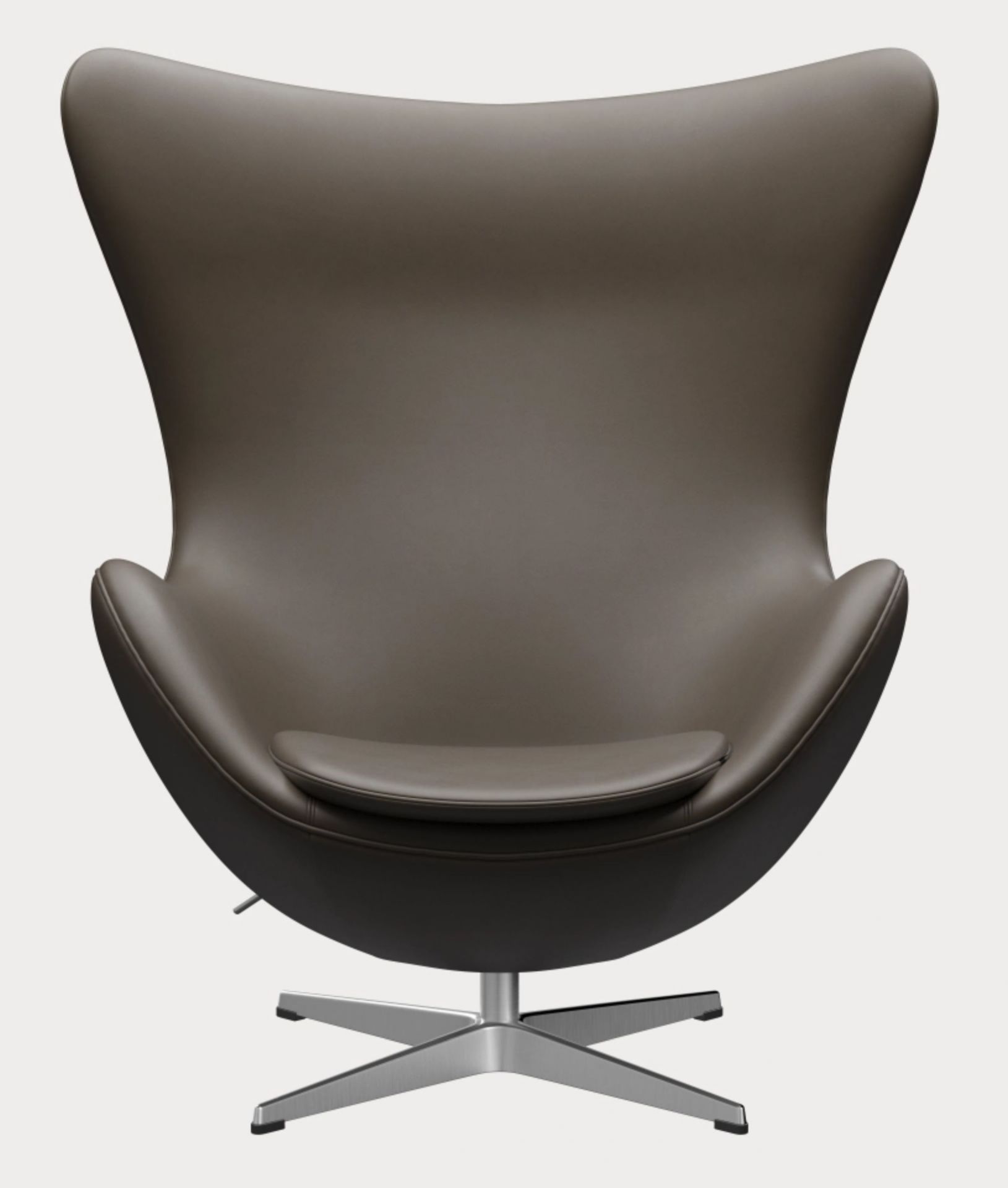 Egg Chair with Stool Action Model Essential Leather Stone Fritz Hansen