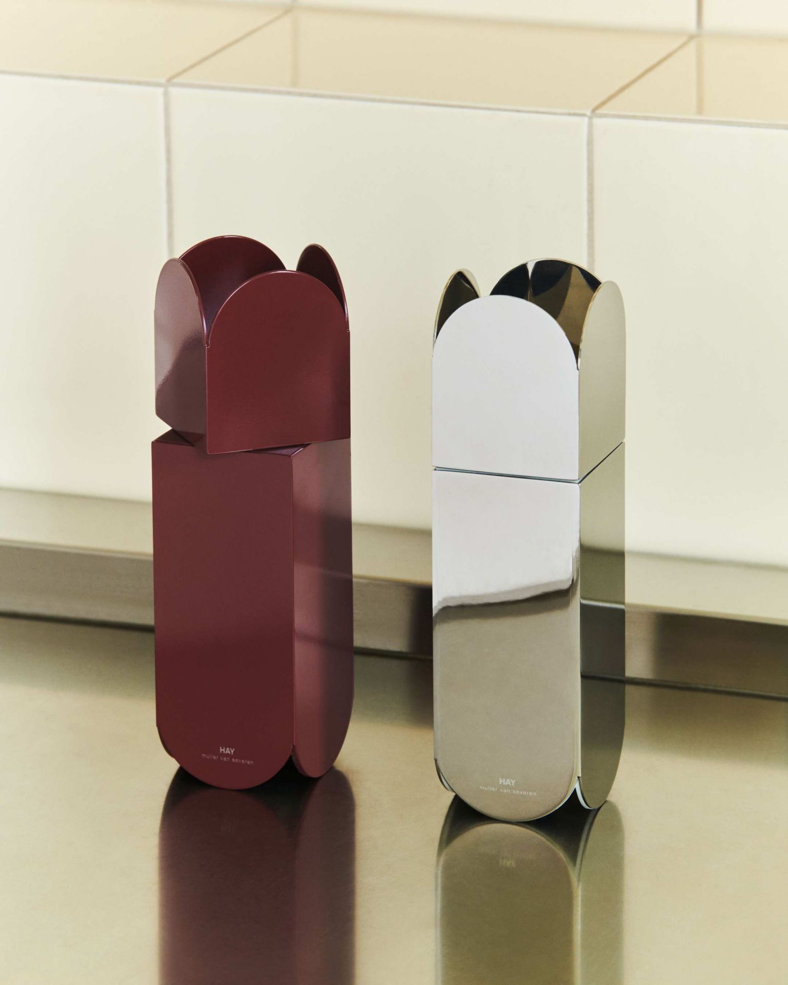 Arcs Salt & Pepper Grinder Mirror Salt & Pepper Mill Mirror Hay