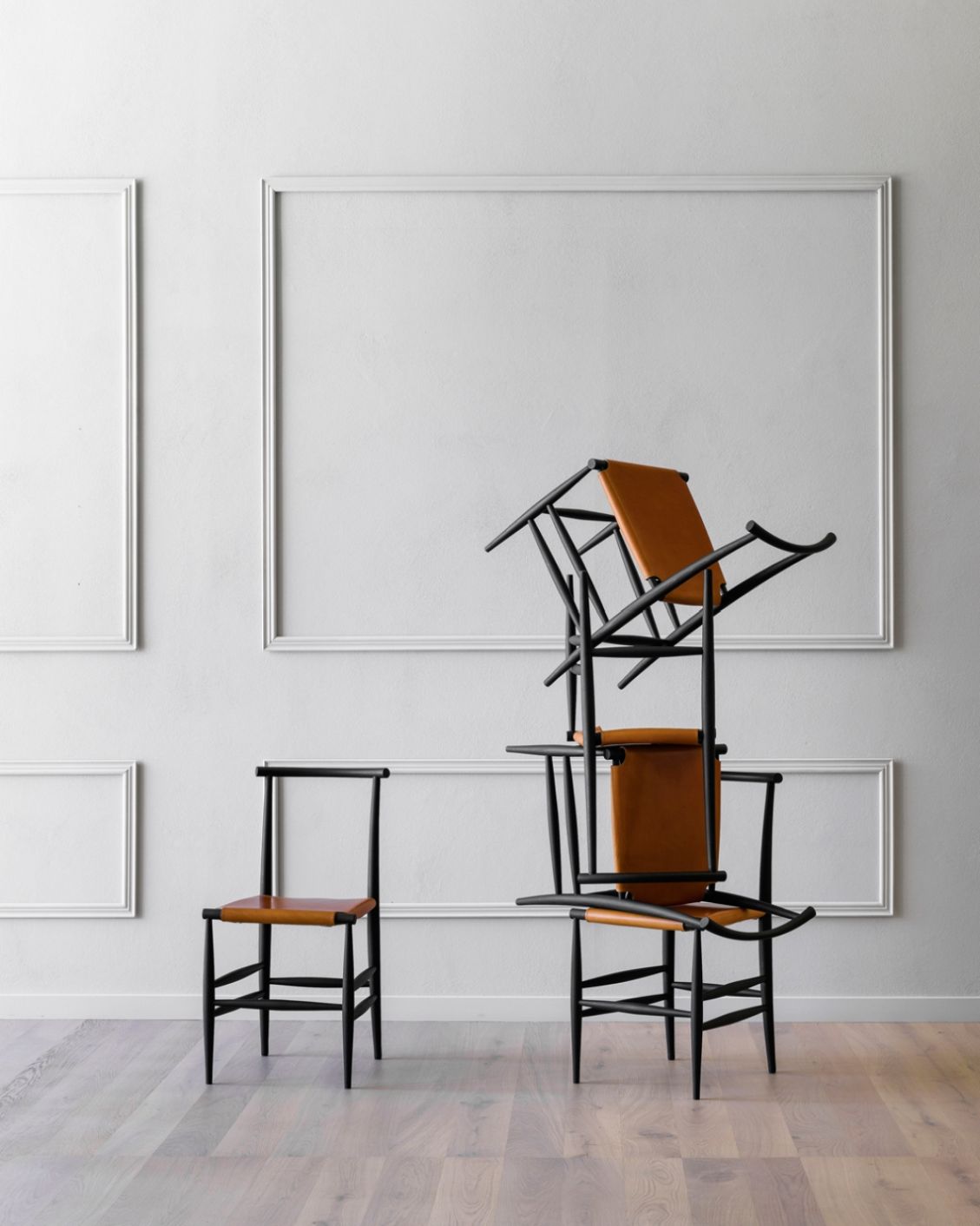 Pelleossa Chair black - straw Miniforms