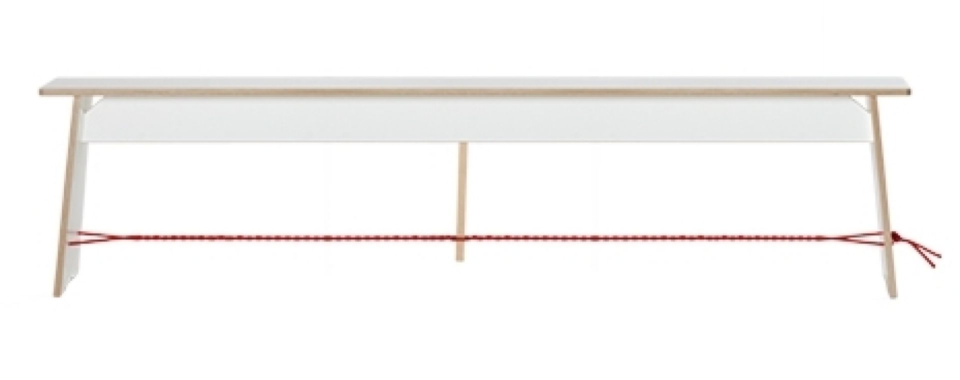 Langer Max bench 180 cm white rope red Nils Holger Moormann
