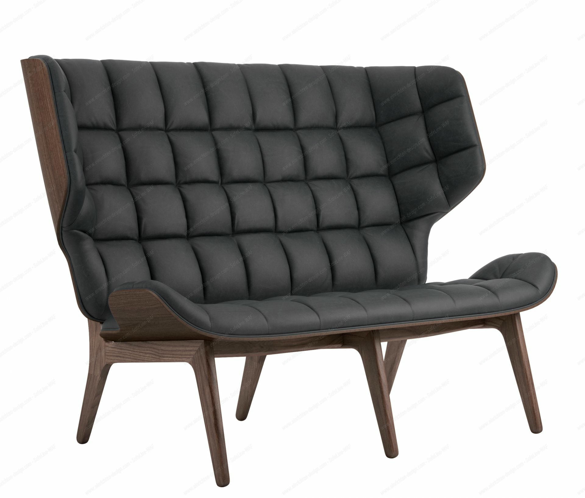 Mammoth Sofa Leather cover Norr11 Oak dark stained Dunes Leather Anthracite